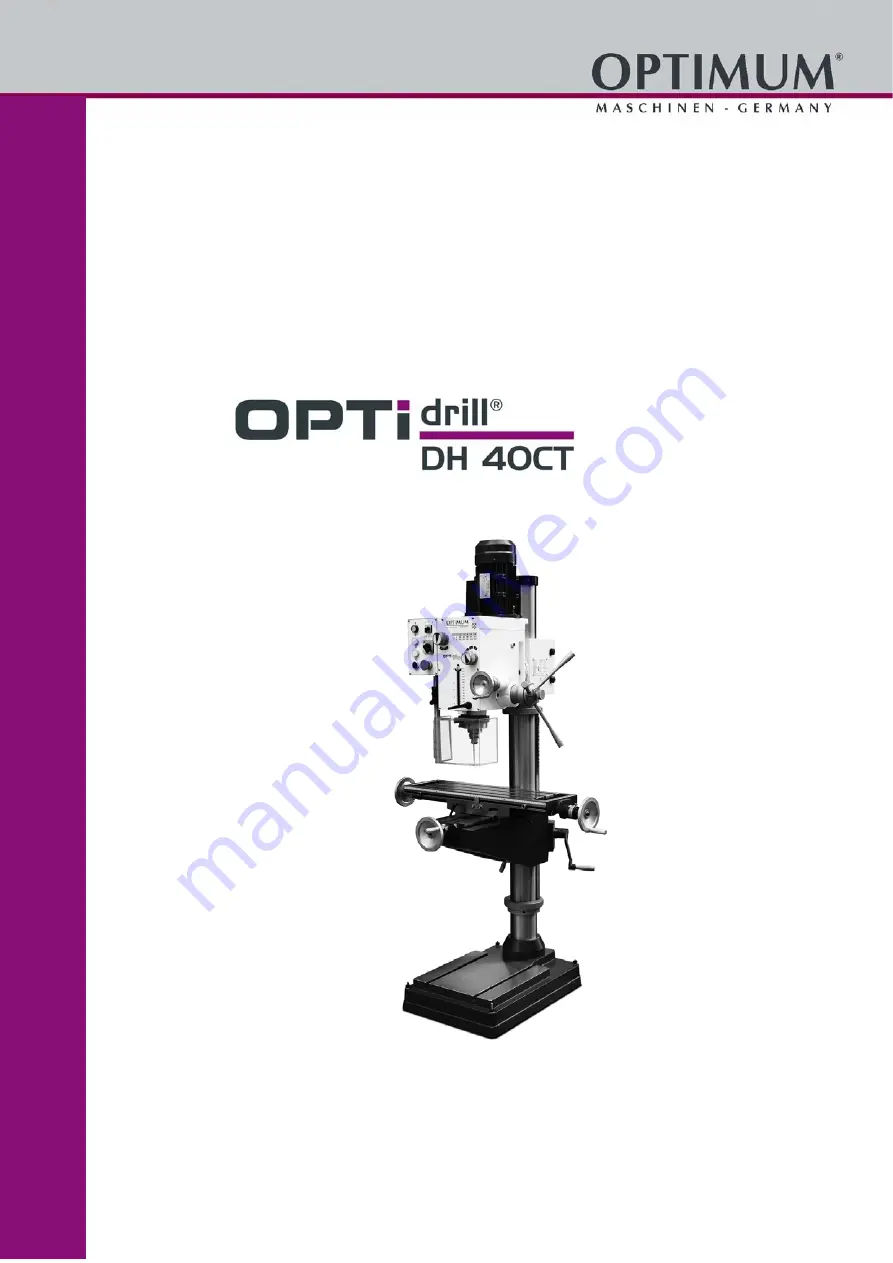 Optium OPTI drill DH 40CT Operating Manual Download Page 1