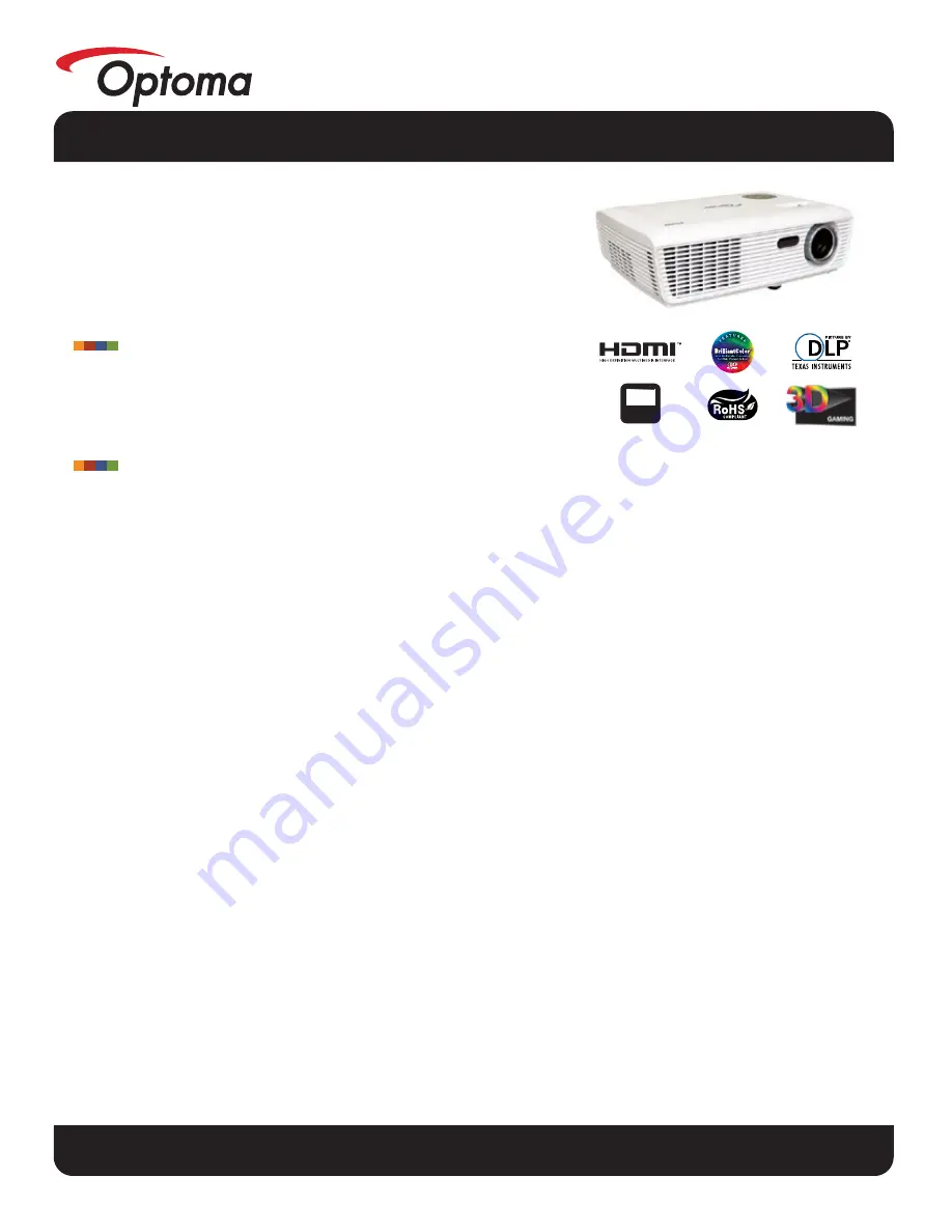 Optoma ET766XE Datasheet Download Page 1