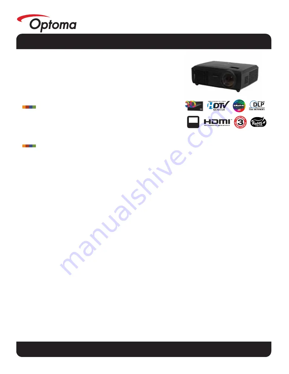 Optoma TX610ST Datasheet Download Page 1