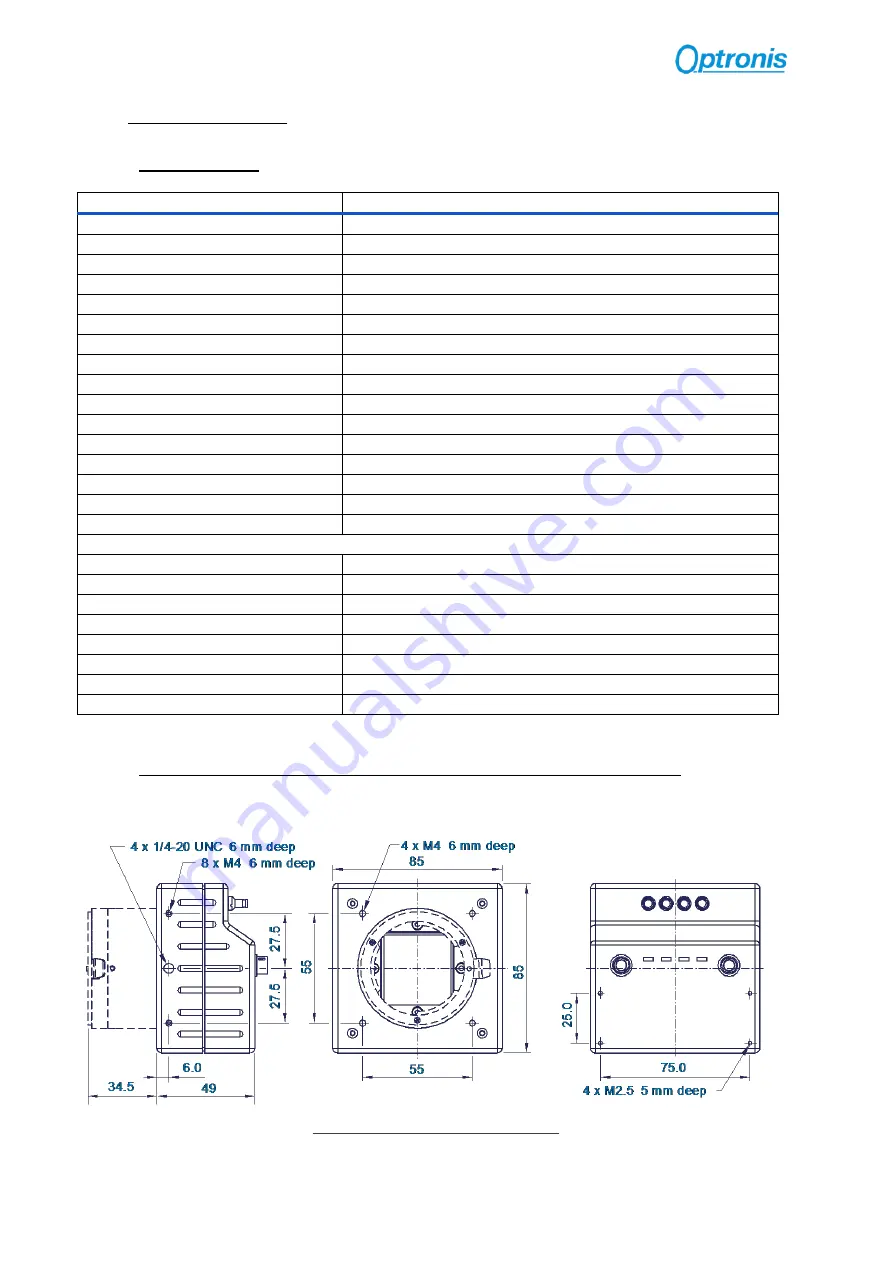 Optronis CP70-16-M/C-148 User Manual Download Page 12