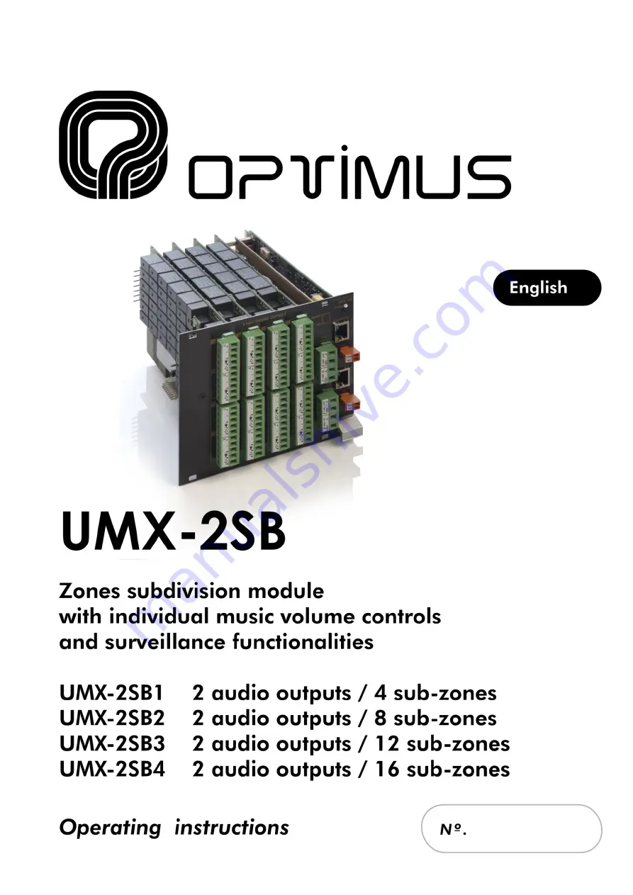 Opvimus UMX-2SB Operating Instructions Manual Download Page 2