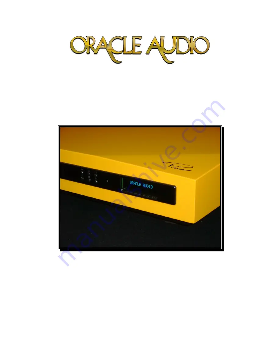 Oracle Audio Paris DAC250 Owner'S Manual Download Page 1