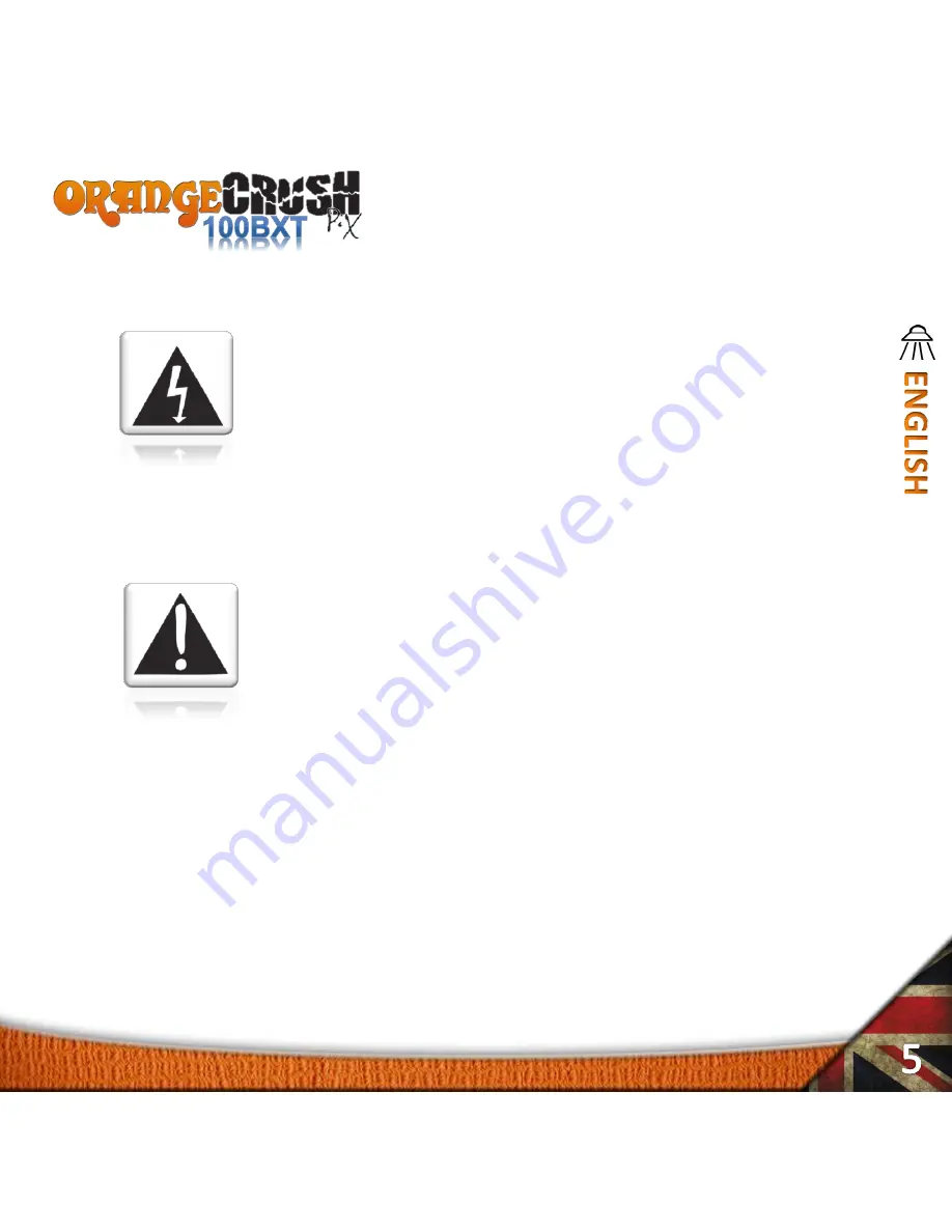 ORANGE Crush 100BXT P.X Owner'S Manual Download Page 5