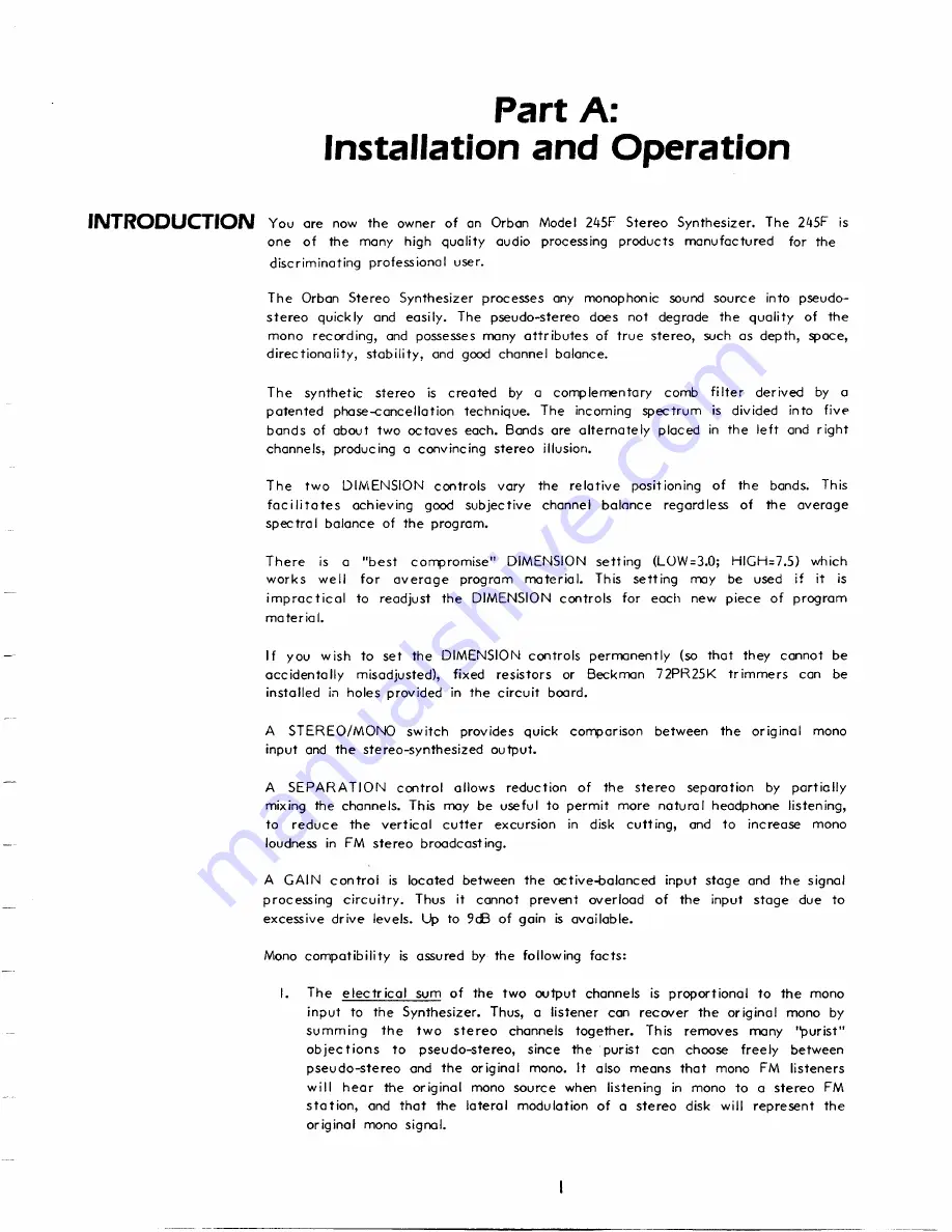 Orban 245F Operating Manual Download Page 7