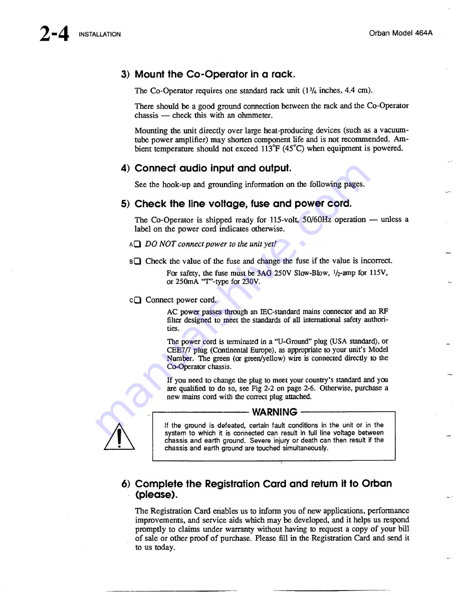 Orban 464A Operating Manual Download Page 16