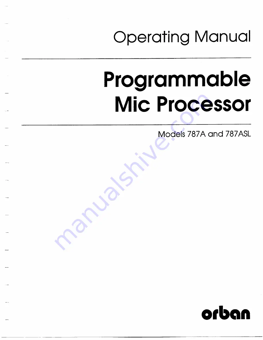 Orban 787A Скачать руководство пользователя страница 1
