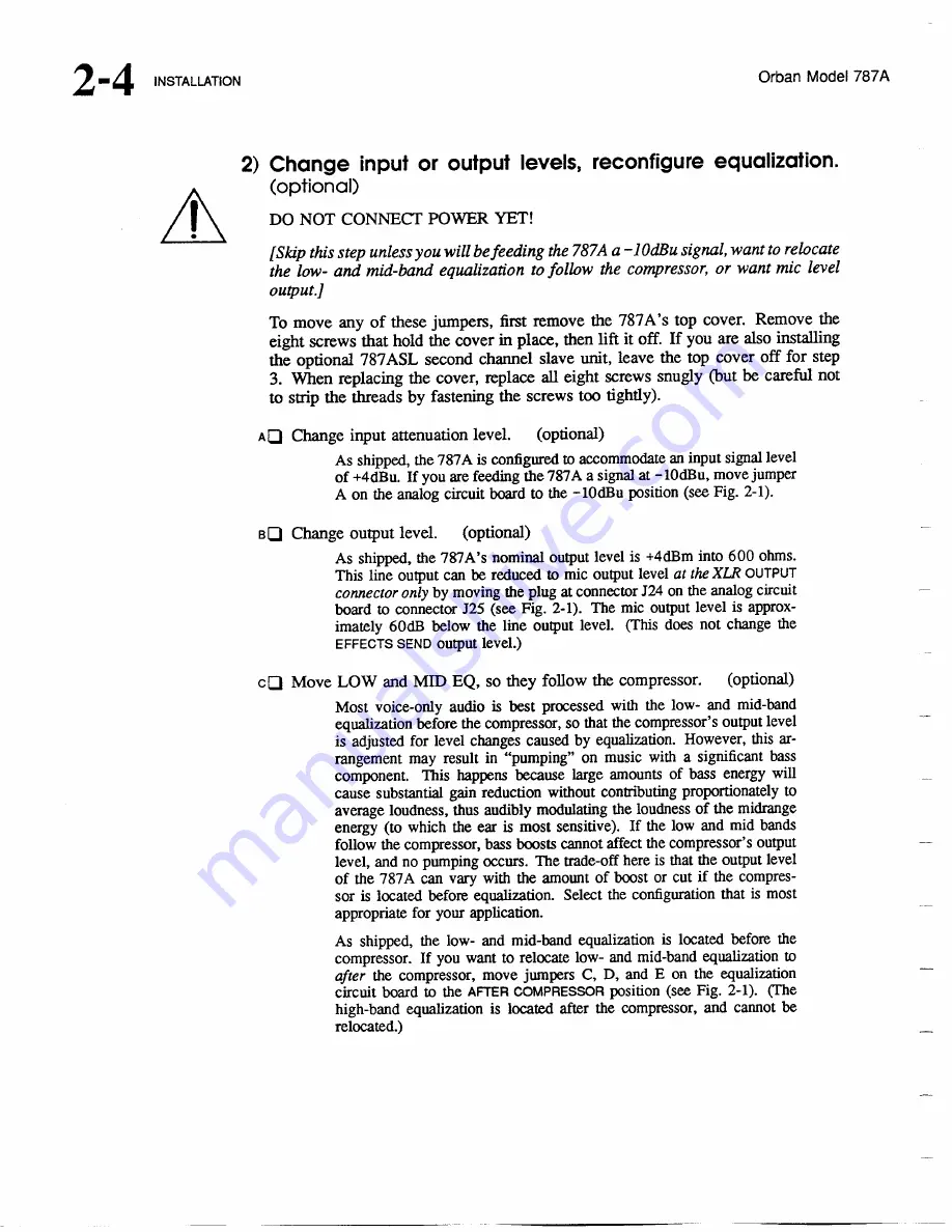 Orban 787A Operating Manual Download Page 18