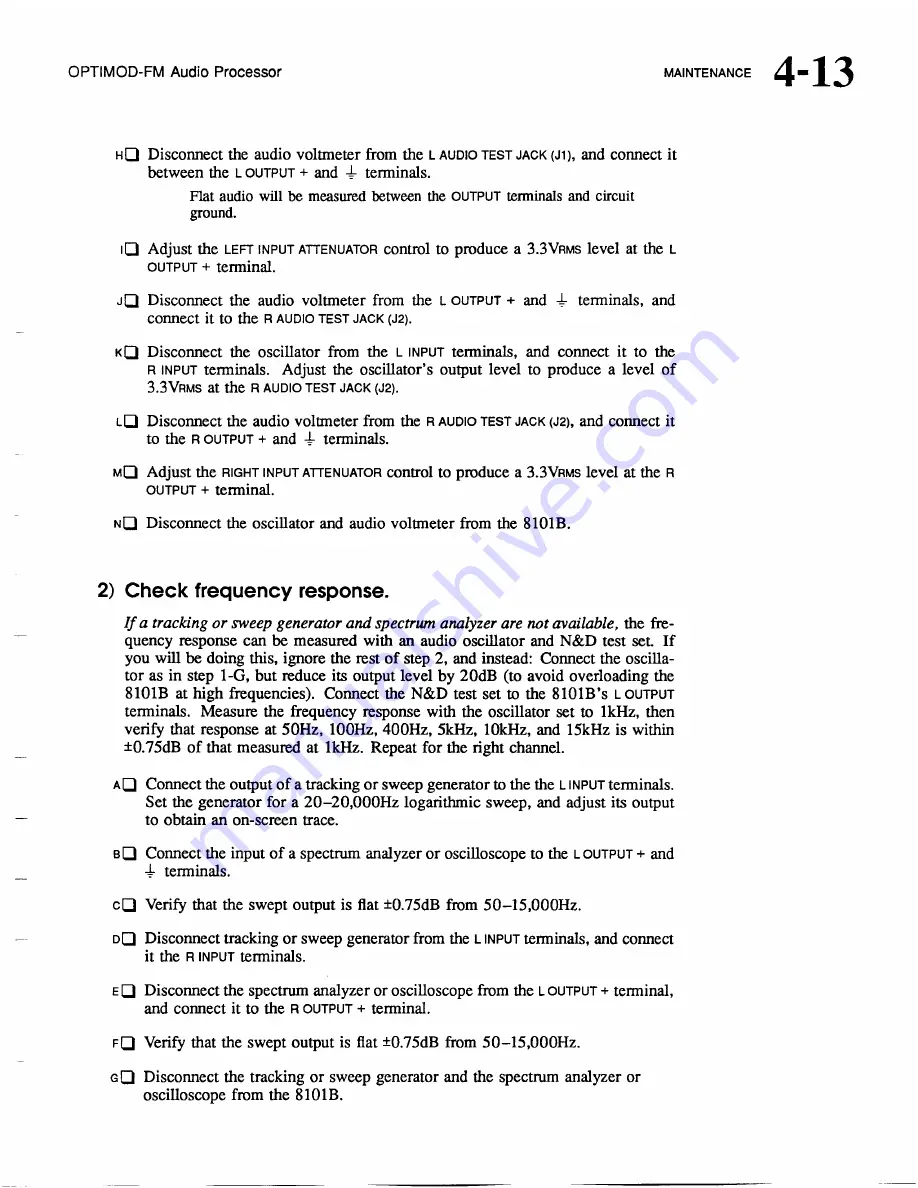 Orban Optimod-FM 8101B Operating Manual Download Page 70