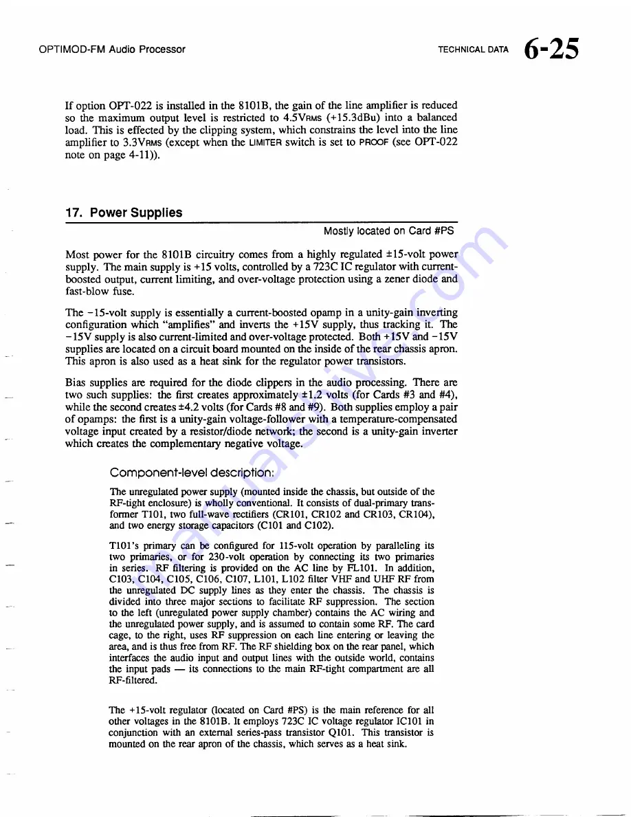 Orban Optimod-FM 8101B Operating Manual Download Page 132