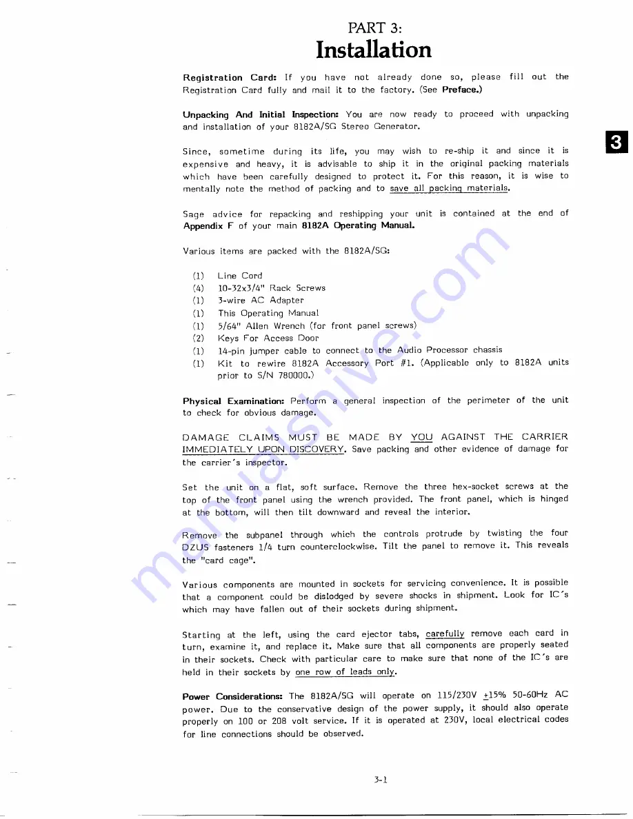 Orban Optimod-TV 8182A/SG Operating Manual Download Page 59