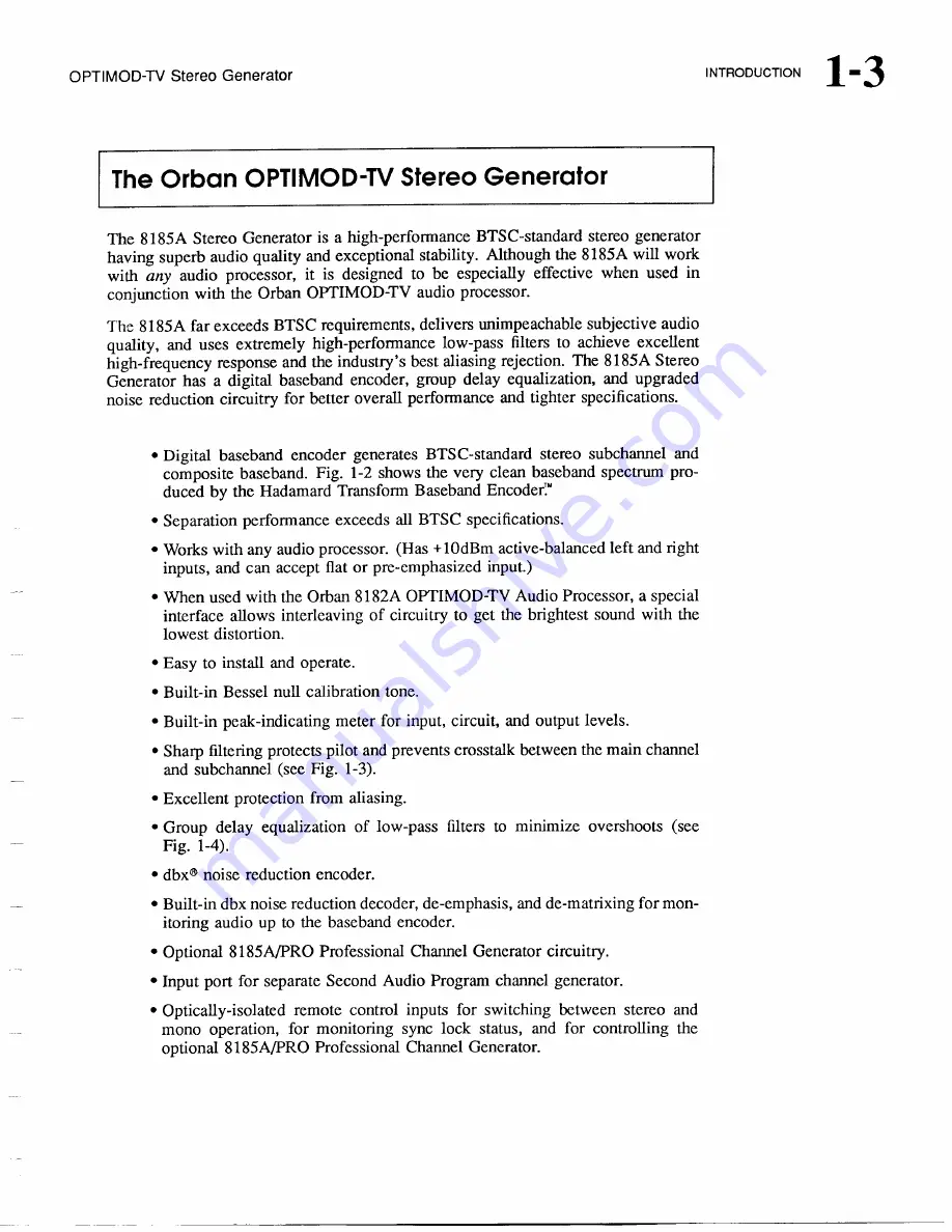 Orban Optimod-TV 8185A Operating Manual Download Page 12