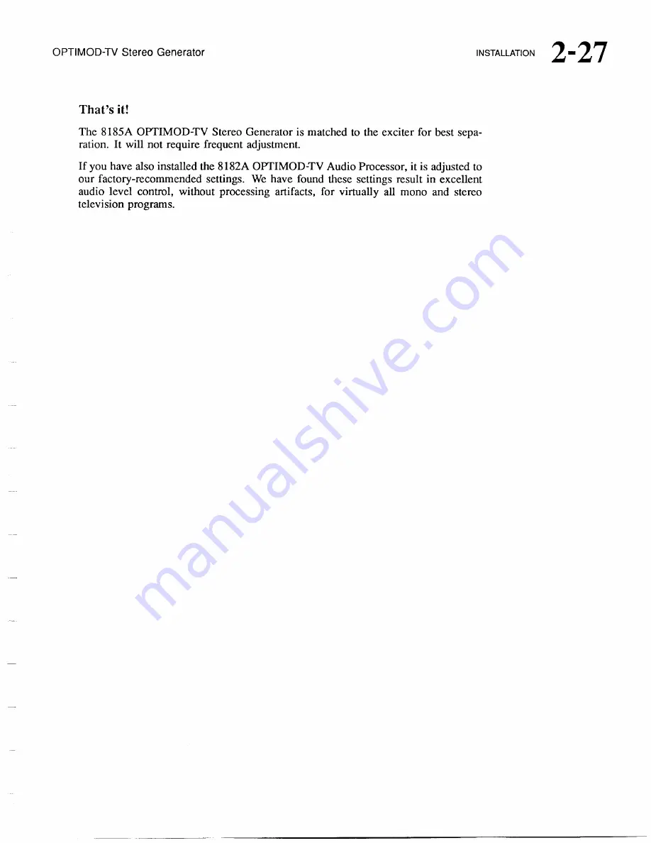 Orban Optimod-TV 8185A Operating Manual Download Page 50