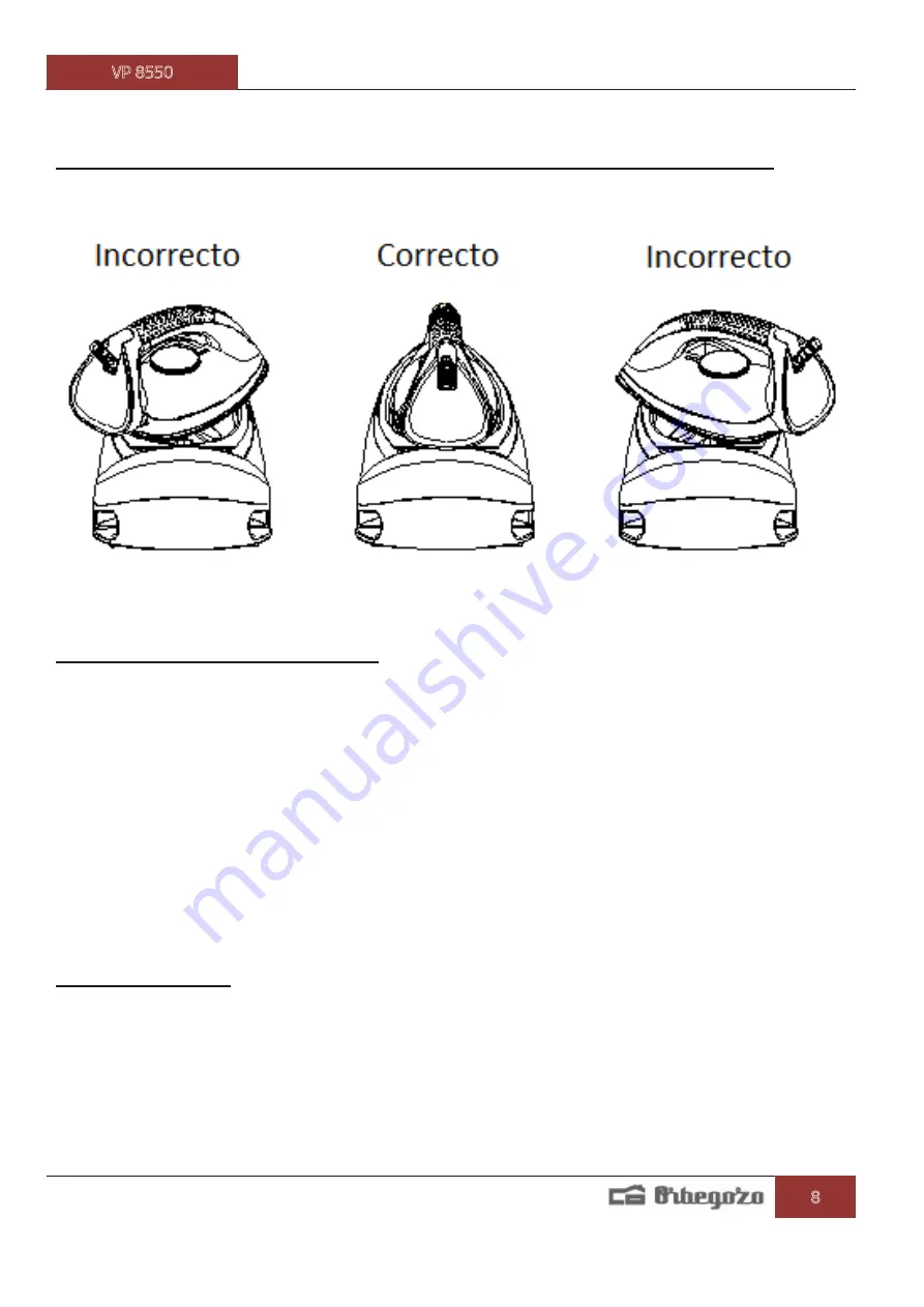 Orbegozo VP 8550 Instruction Manual Download Page 8