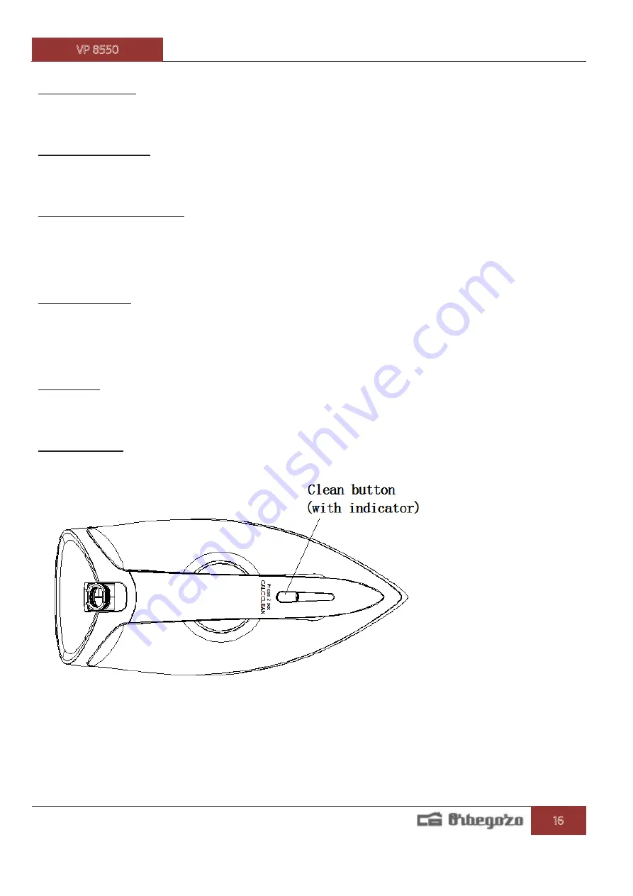 Orbegozo VP 8550 Instruction Manual Download Page 16