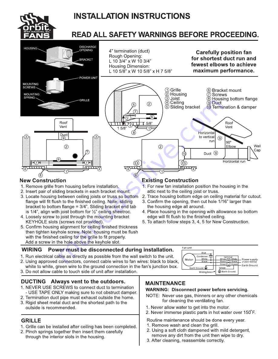 Orbit Deluxe OD Series Installation Instructions Download Page 2