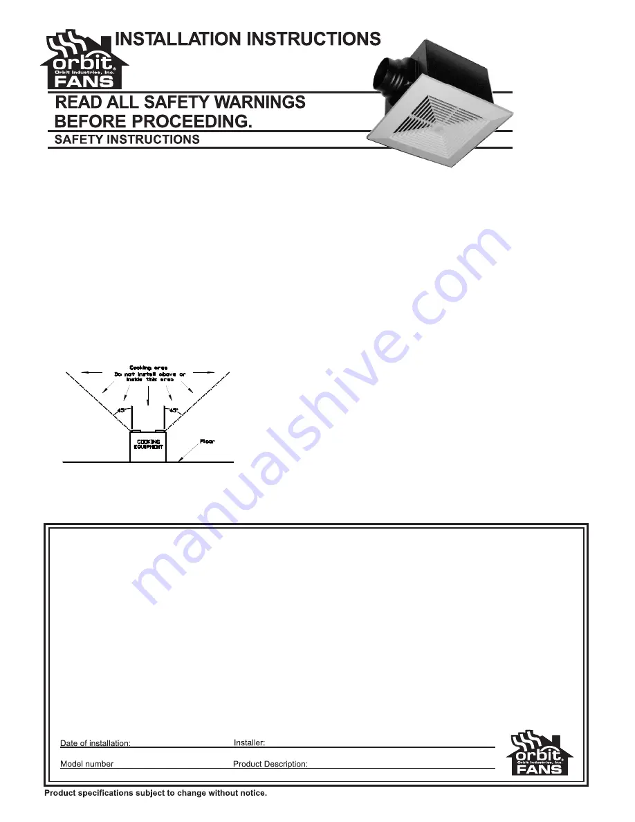 Orbit OEP90 Installation Instructions Download Page 1