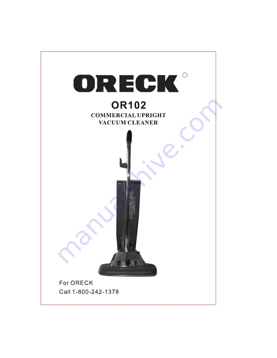 Oreck OR102 User Manual Download Page 1