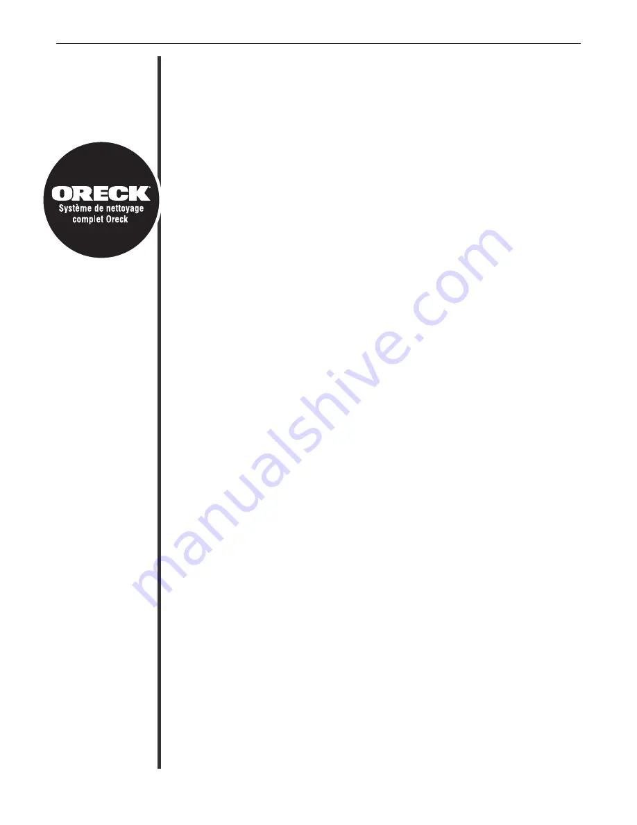 Oreck U2251 User Manual Download Page 27