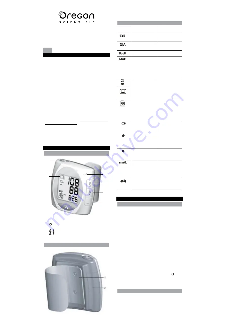 Oregon Scientific BPW810N Скачать руководство пользователя страница 1