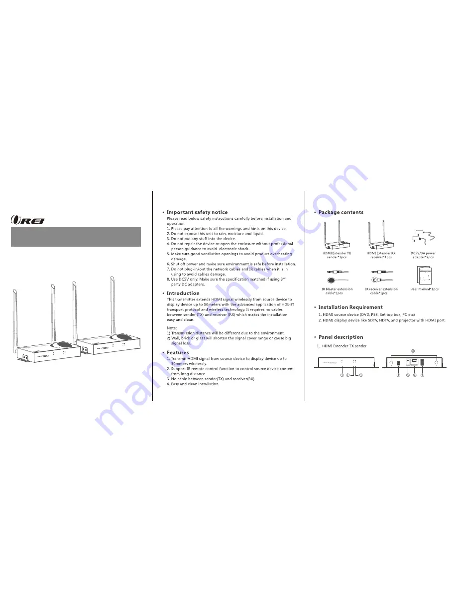 Orei WHD-175-K User Manual Download Page 1