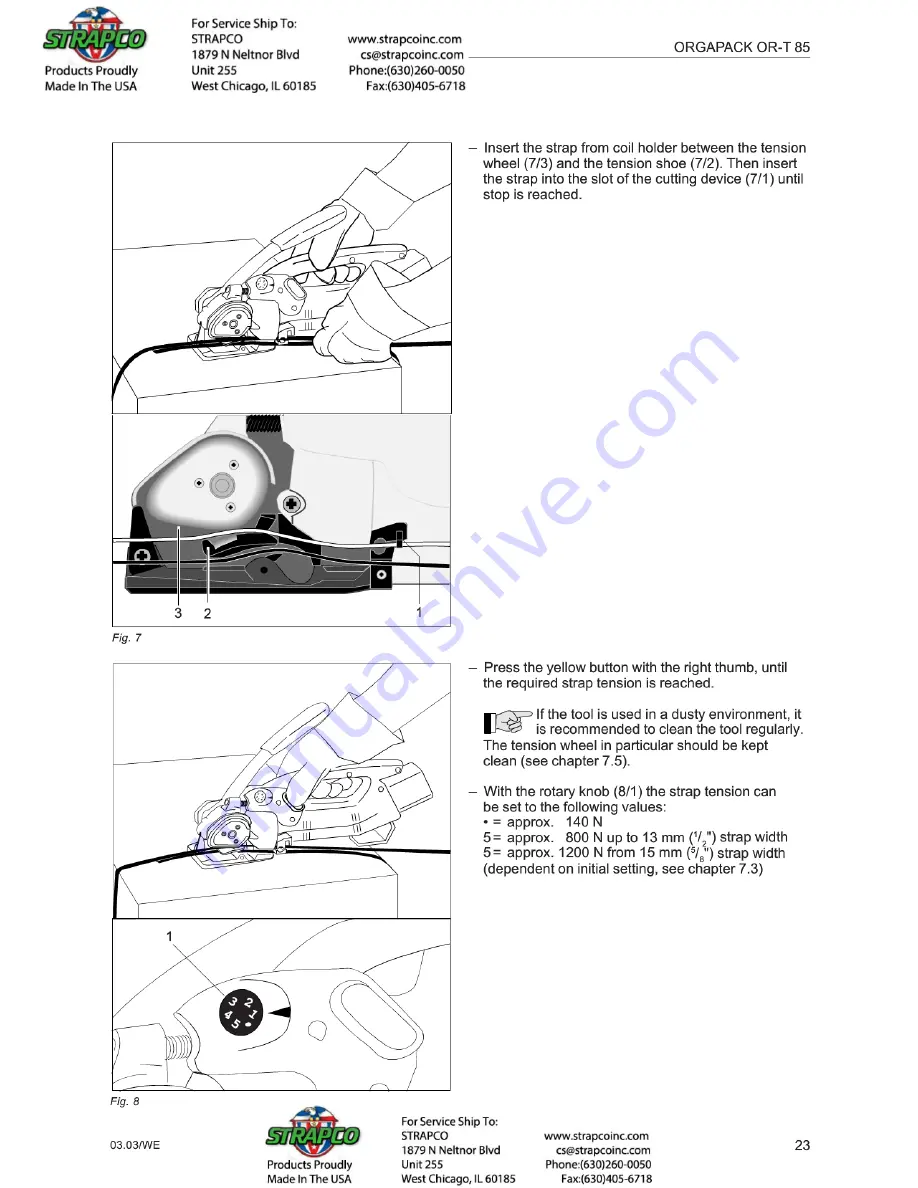 Orgapack OR-T 85 Operating And Safety Instructions Manual Download Page 8