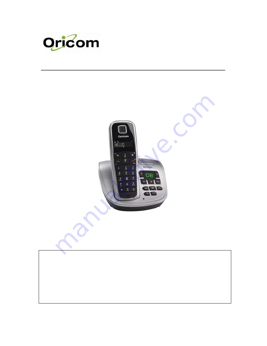 Oricom EC03400-1 User Manual Download Page 1