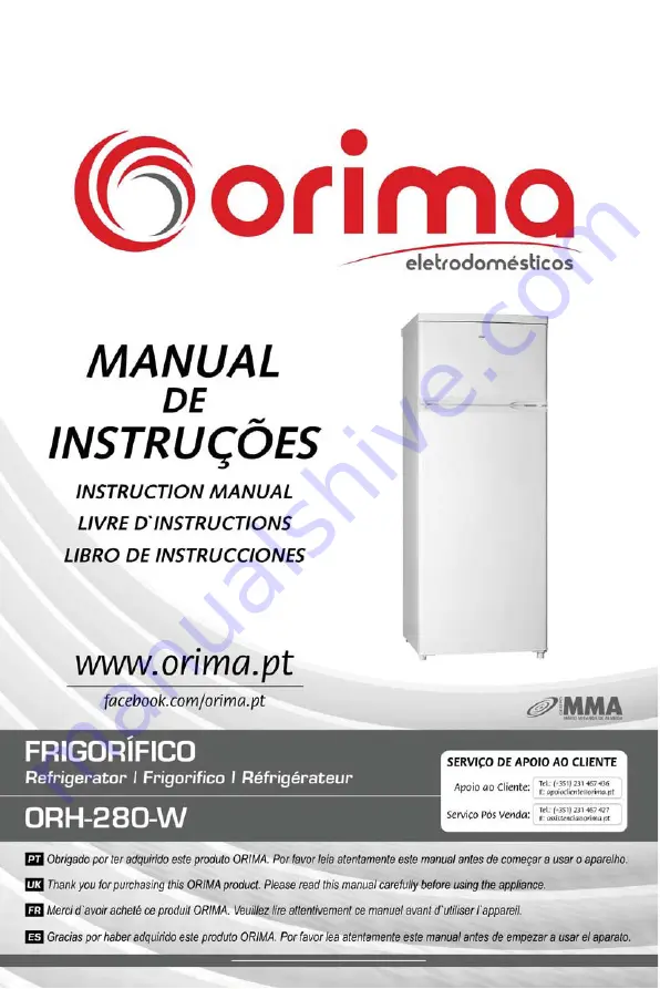 Orima ORH-280-W Instruction Manual Download Page 1