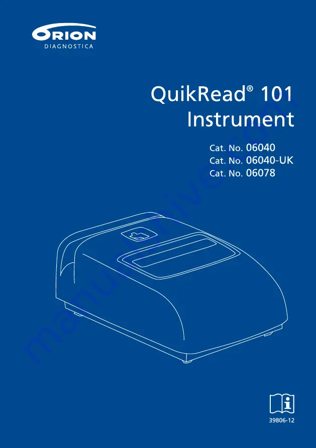 Orion Diagnostica QuikRead Instrument 101 Скачать руководство пользователя страница 1