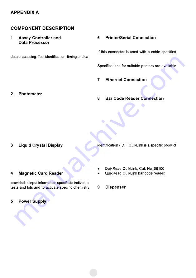 Orion Diagnostica QuikRead Instrument 101 Manual Download Page 22