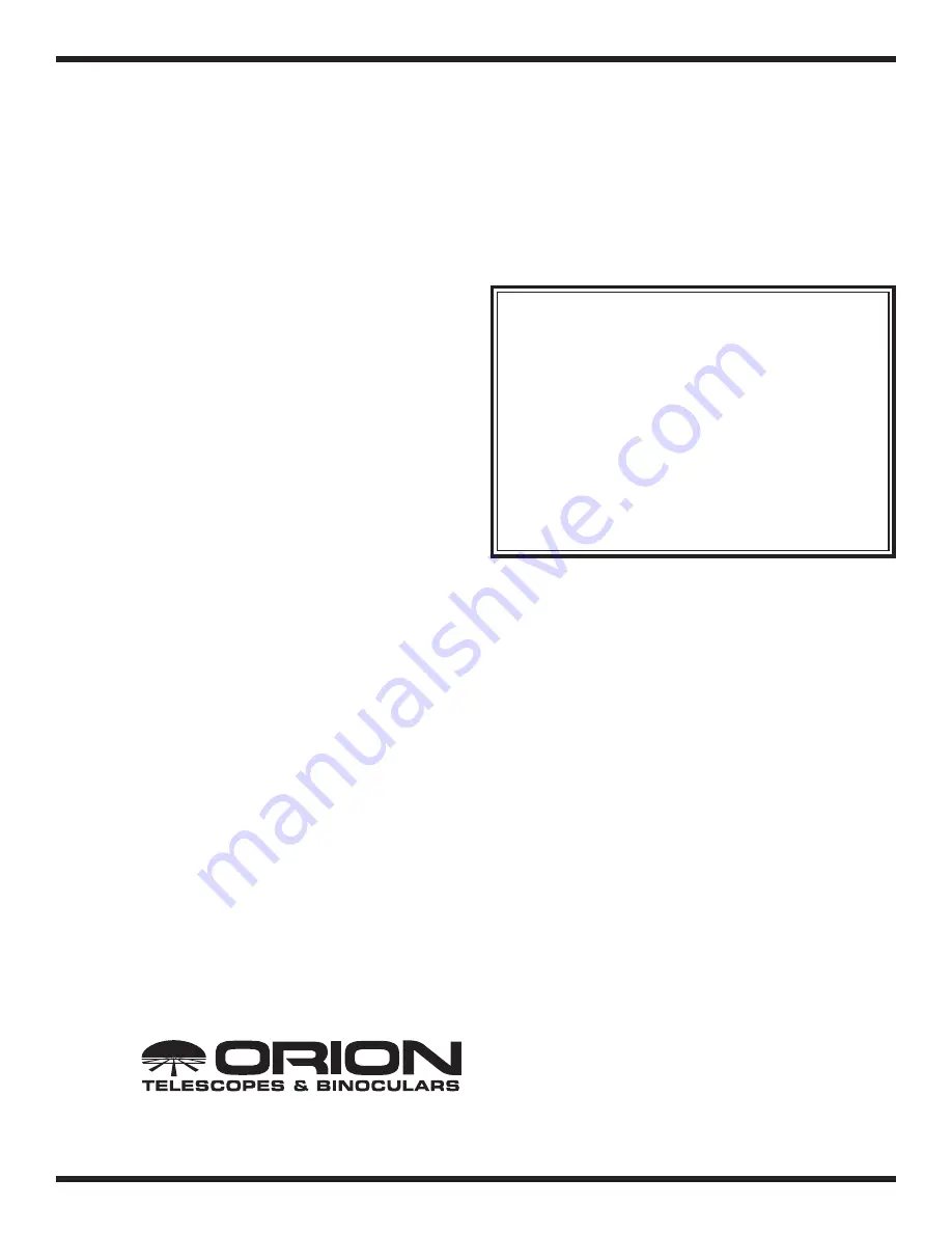 Orion SKYLINE 52062 Manual Download Page 2