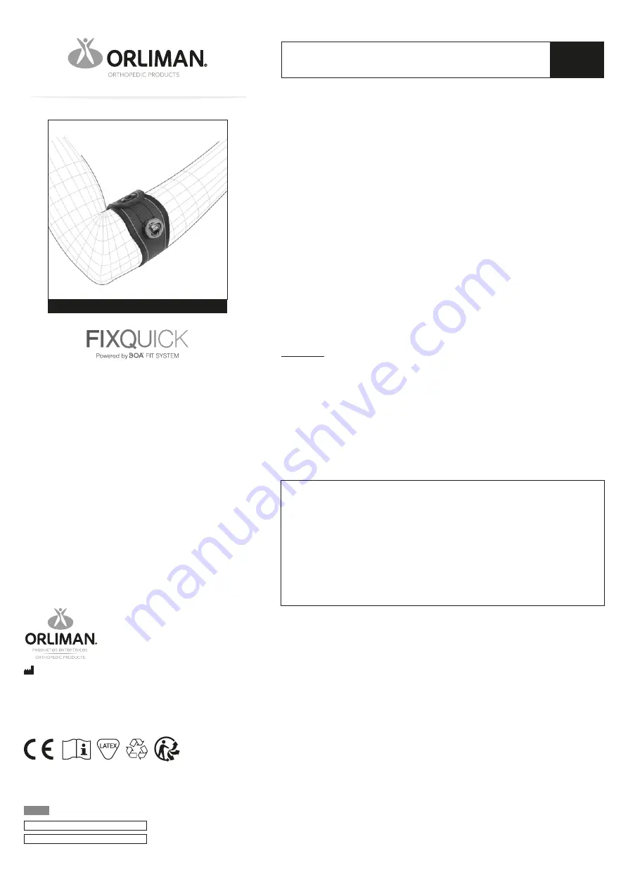 Orliman Fixquick BCS400 Use And Maintenance Instructions Download Page 1