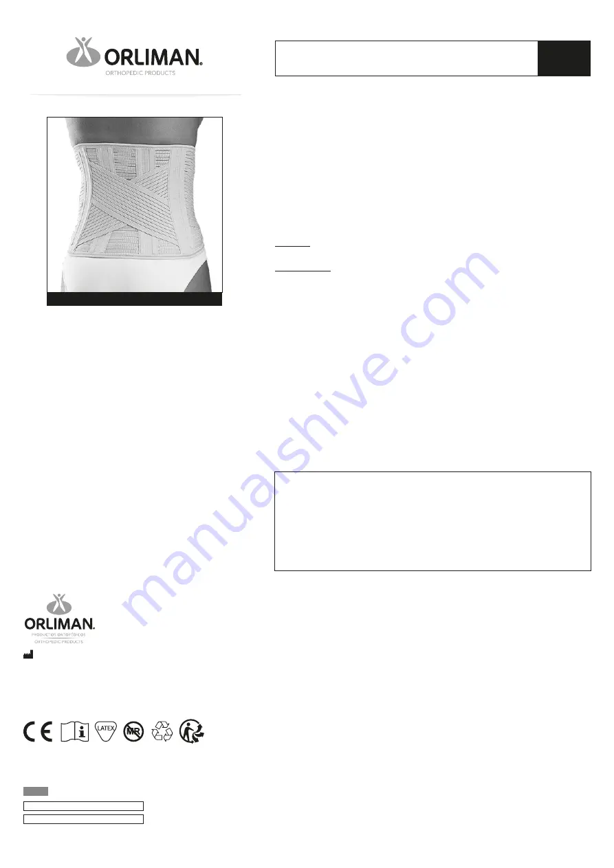 Orliman Lumbitron LT-283 Use And Maintenance Instructions Download Page 11