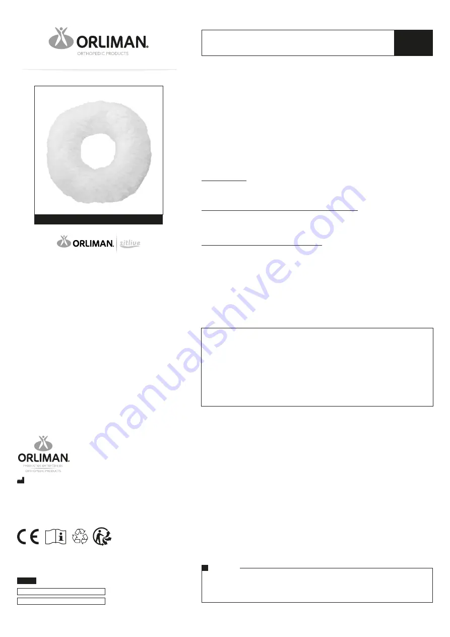 Orliman sitlive OSL1100 Use And Maintenance Instructions Download Page 1