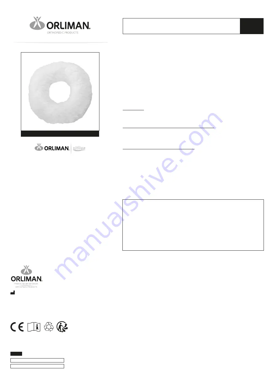 Orliman sitlive OSL1100 Use And Maintenance Instructions Download Page 6