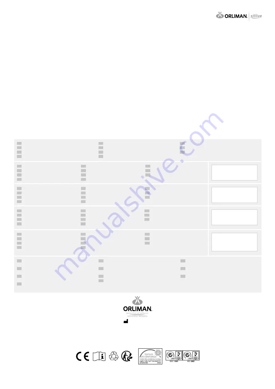 Orliman SITLIVE OSL1306 Instructions For Use And Preservation Download Page 12