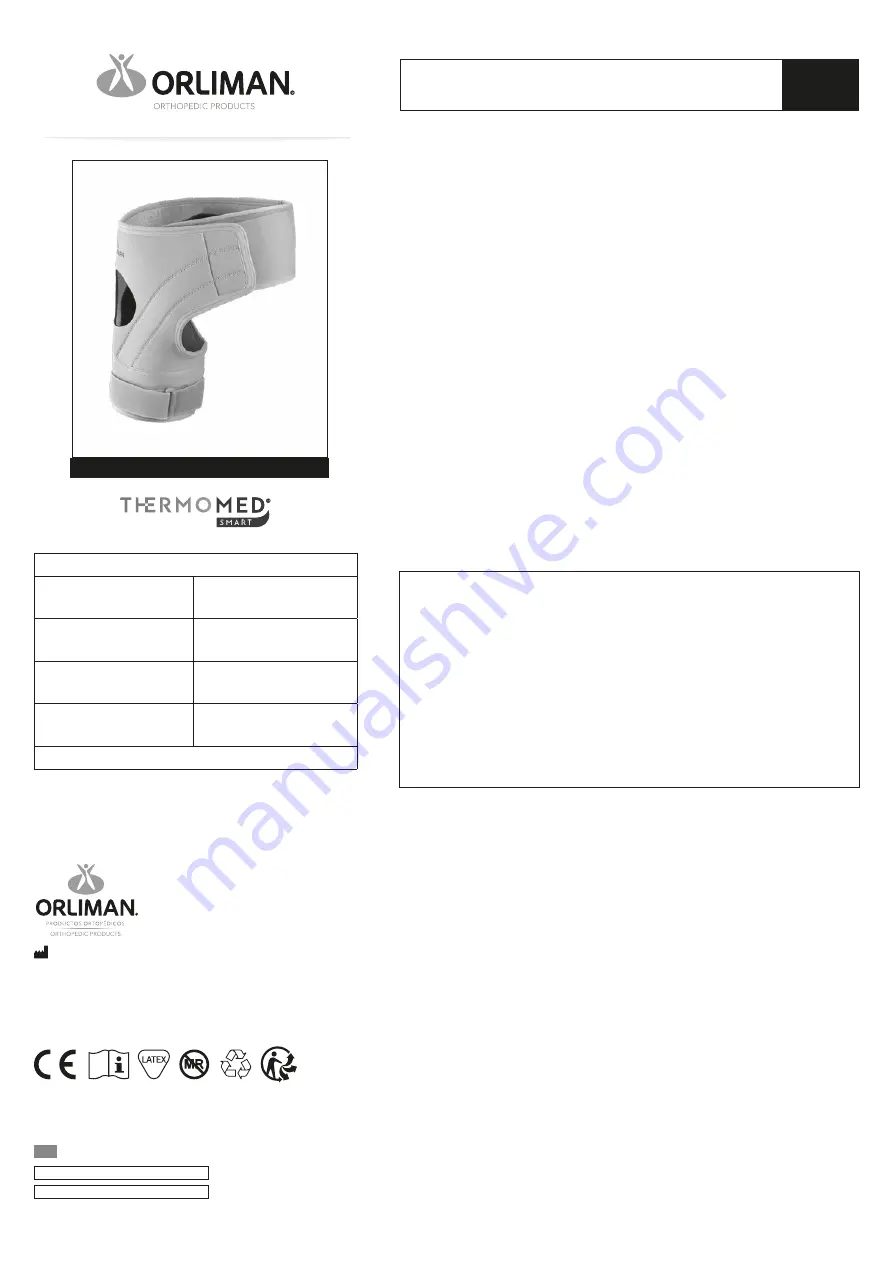 Orliman Thermomed Smart 5502 Use And Maintenance Instructions Download Page 1