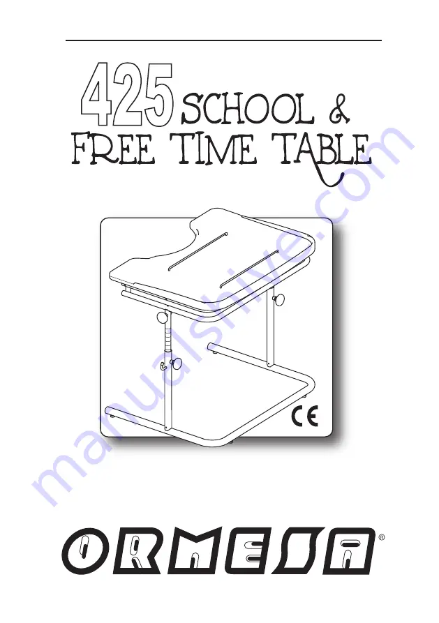 Ormesa 425 WORKING TABLE Скачать руководство пользователя страница 1