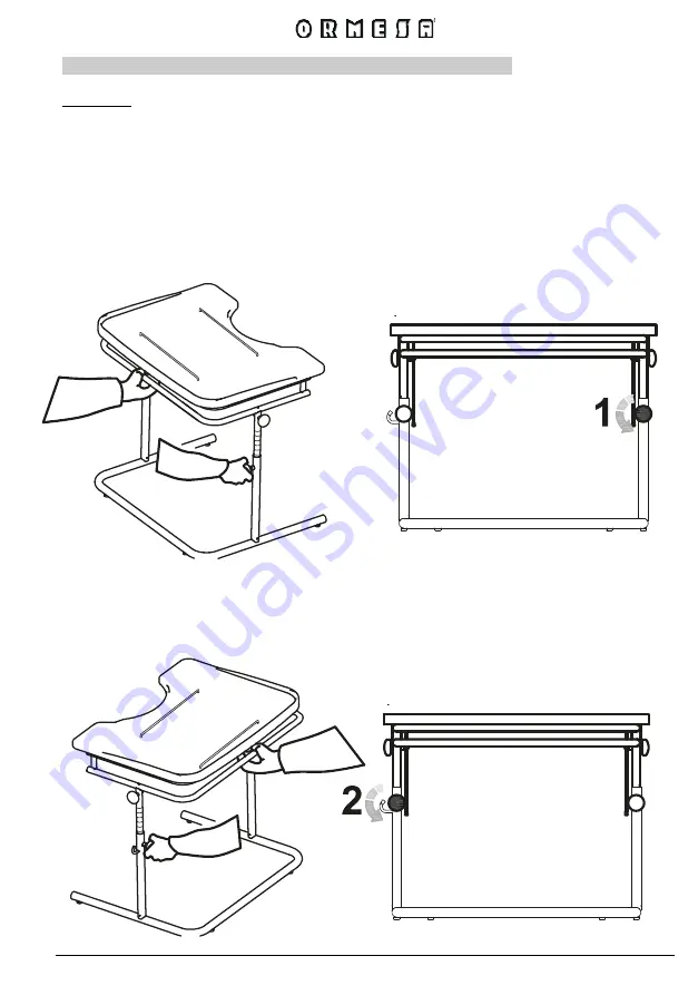 Ormesa 425 WORKING TABLE Use And Maintenance Handbook Download Page 13