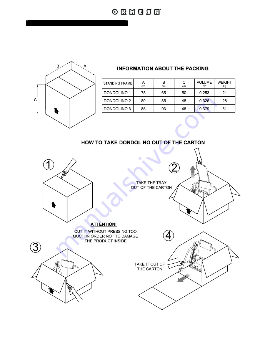 Ormesa DONDOLINO Use And Maintenance Handbook Download Page 7