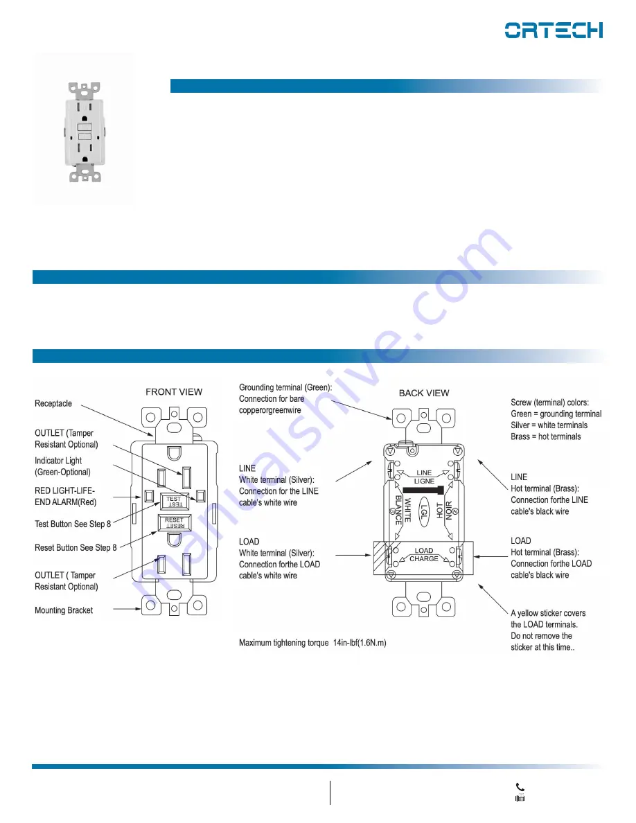 Ortech MH15-ST Instruction Manual Download Page 1