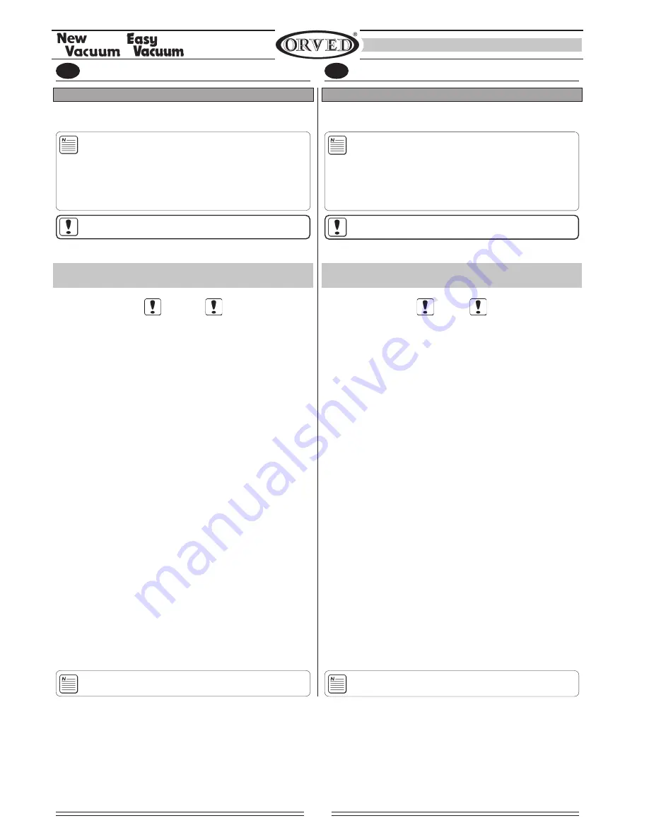 Orved EASY VACUUM Operating And Service Manual Download Page 6