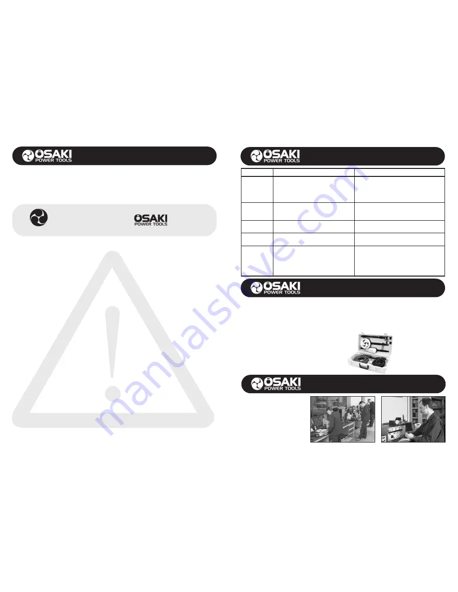 Osaki CPW110 Operator'S Manual Download Page 2