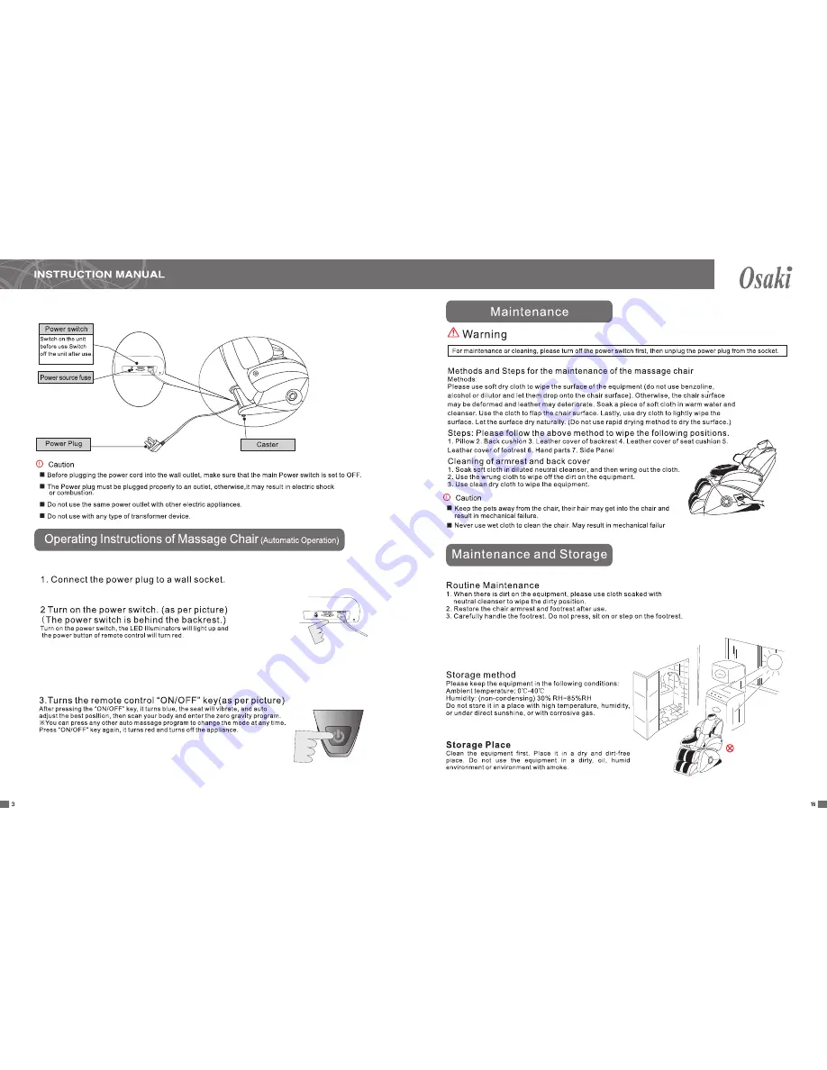 Osaki Touch Heart OS-7075R Скачать руководство пользователя страница 6