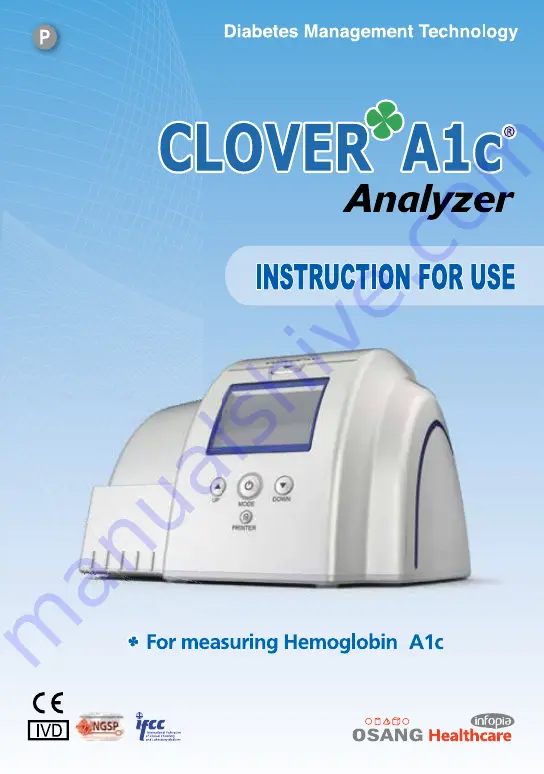 OSANG Healthcare Infopia Clover A1c Instructions For Use Manual Download Page 1