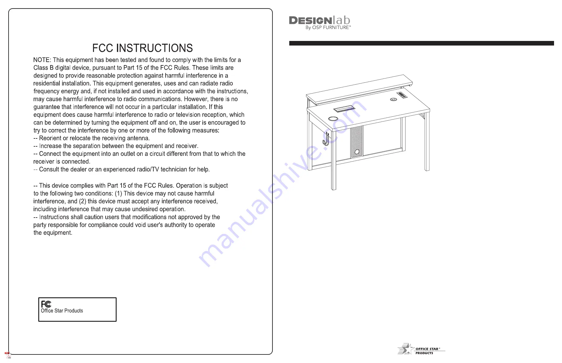 OSP furniture DESIGNlab LDT4826GD Assembly Instructions Manual Download Page 1