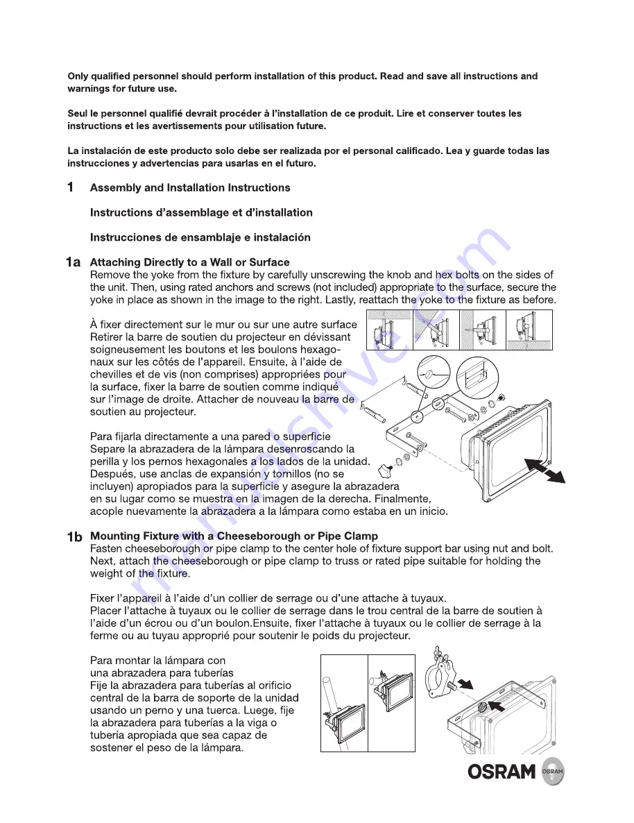 Osram KREIOS FL Series Installation And Safety Instructions Download Page 2