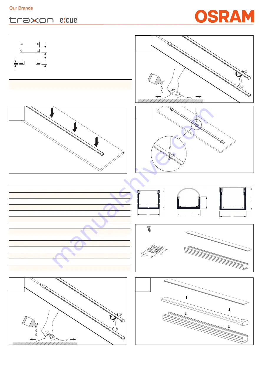 Osram TRAXON Media Pixel Ribbon DMX Outdoor Flat Mounting Manual Download Page 2