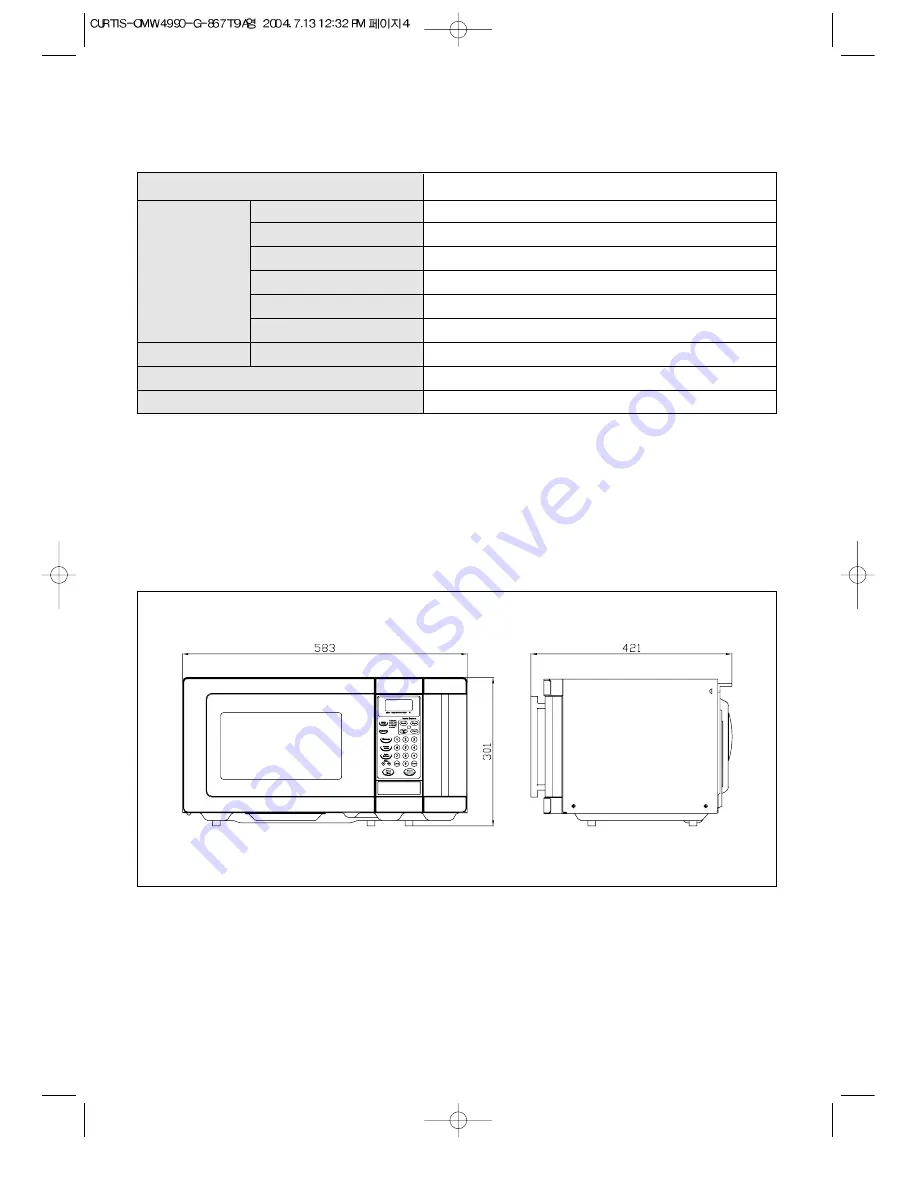 Oster OSTER OMW4990 Owner'S Manual Download Page 6