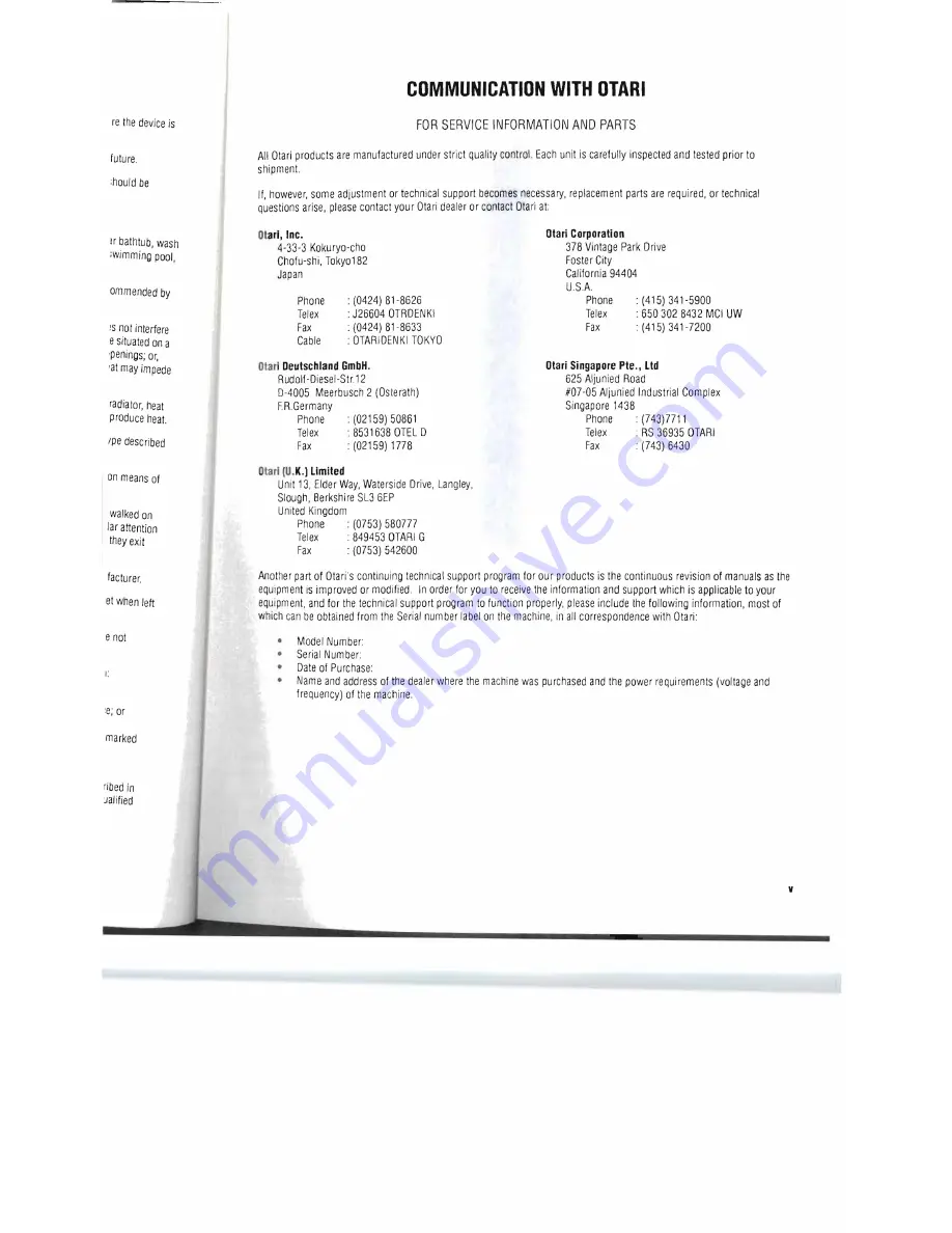 OTARI MX-505MKIV-2 Operation & Maintenance Manual Download Page 6