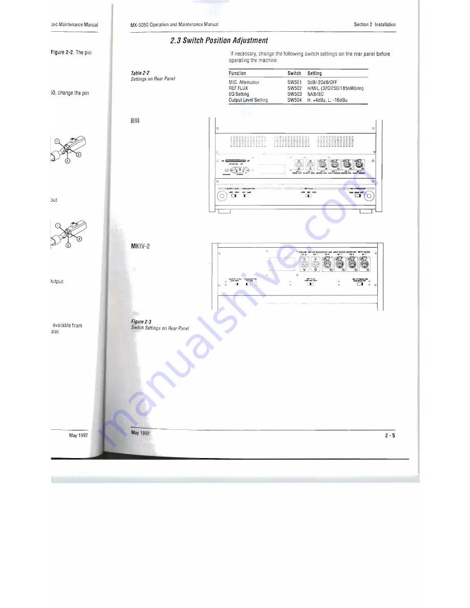 OTARI MX-505MKIV-2 Operation & Maintenance Manual Download Page 20